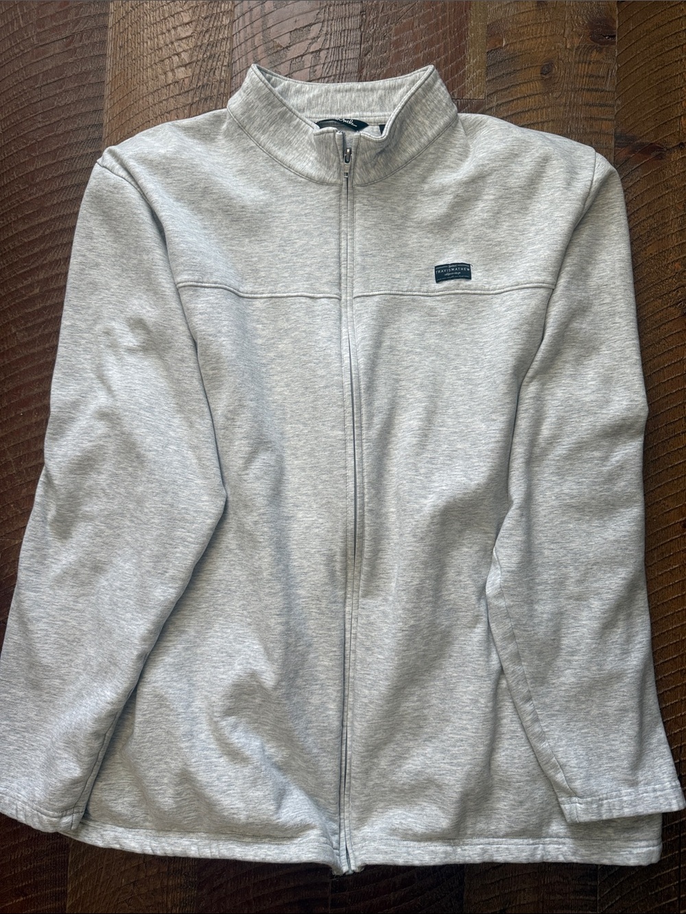Travis Mathew Heather Gray Full-Zip Mock Neck Jacket